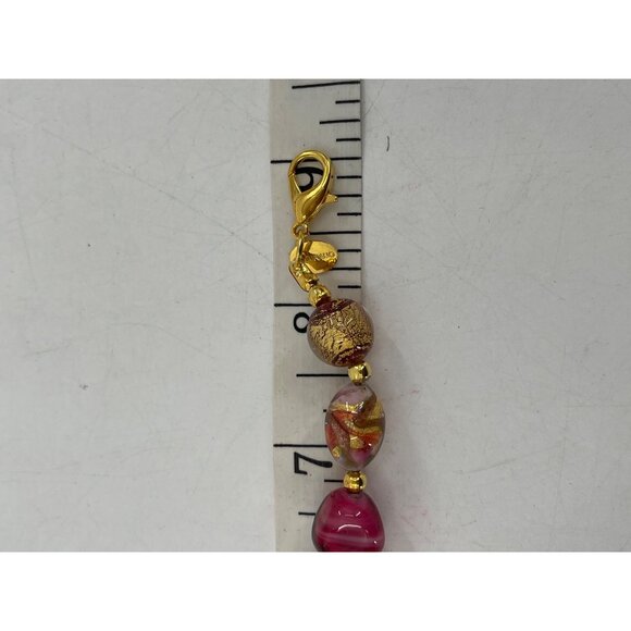 Stauer Rosa Murano Glass Beaded Necklace & Earrings Set With Gold Accents parure - Picture 15 of 16